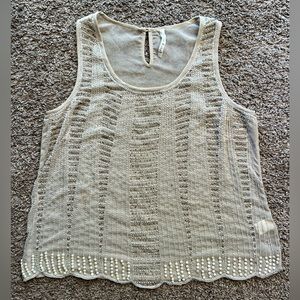 Willow and Clay Beaded Mesh Top